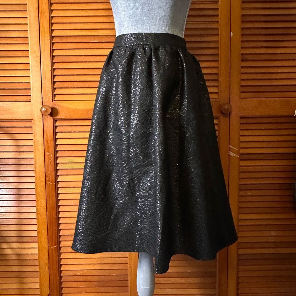 Black Textured A-Line Women's Skirt